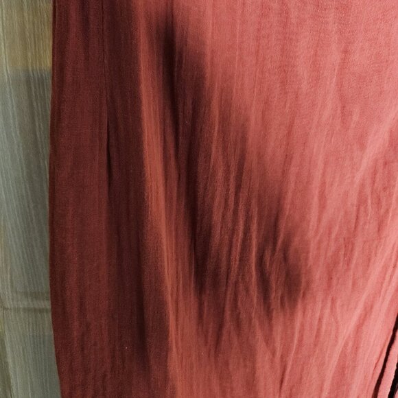 Asos Rusty Red Gauzy Sleeveless Wrap Maxi Dress 12 - Picture 5 of 7
